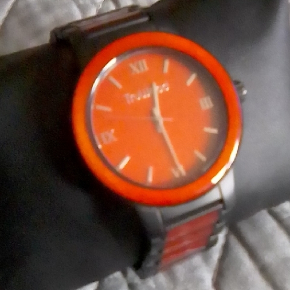 Red Sandal Wood and Metal Men's Watch